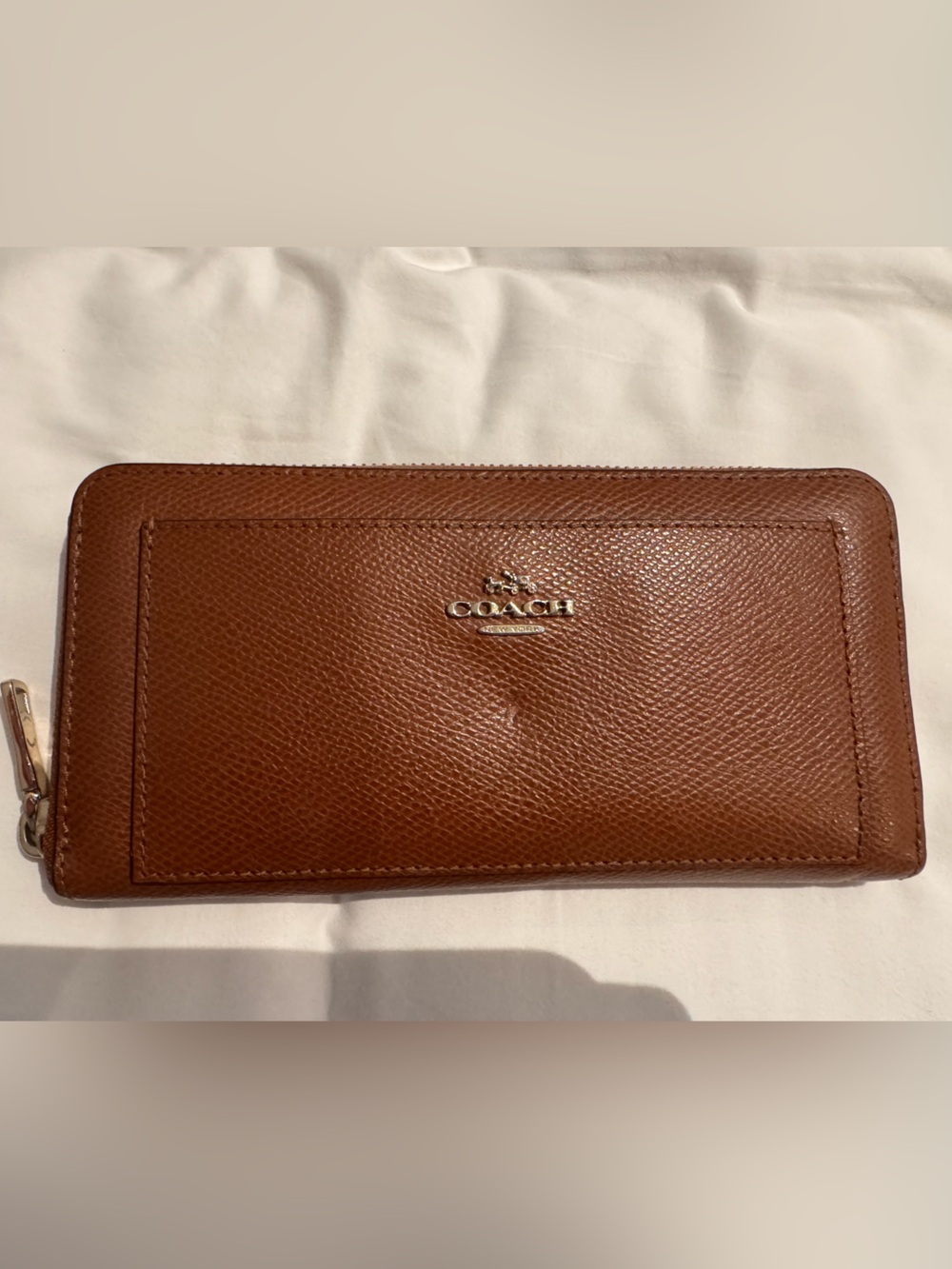 Coach Brown Leather Zip Around Continental Wallet
